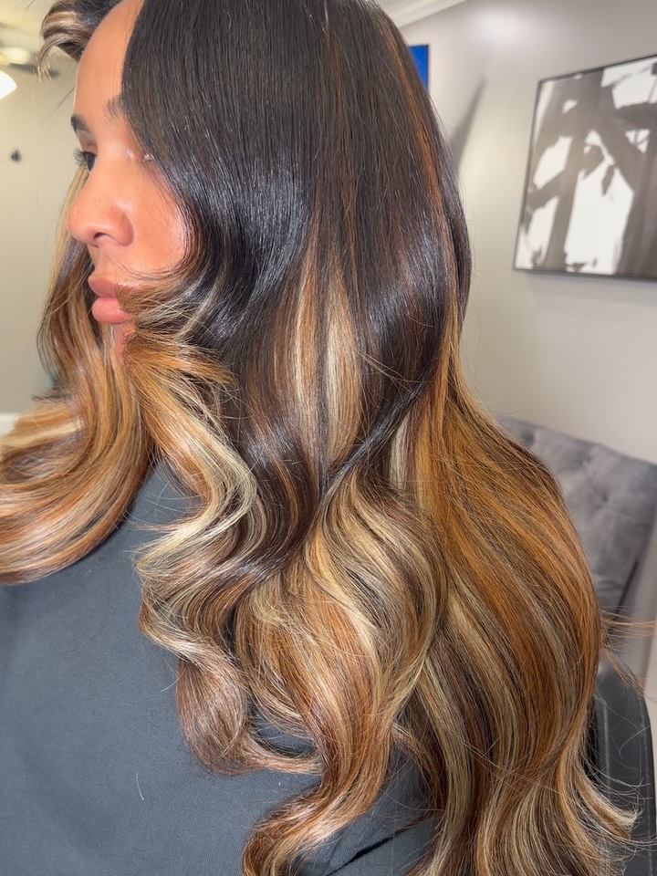Balayage colour and styling by Hair by D